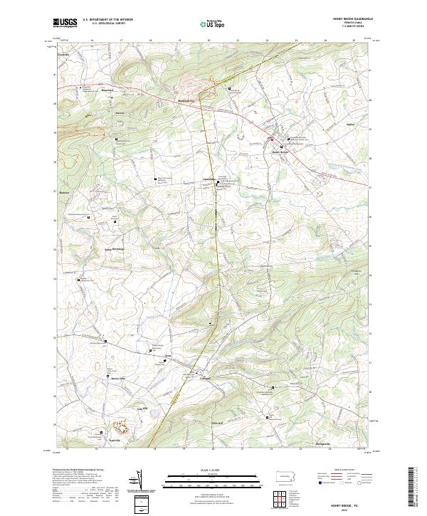Honey Brook topographic map thumbnail