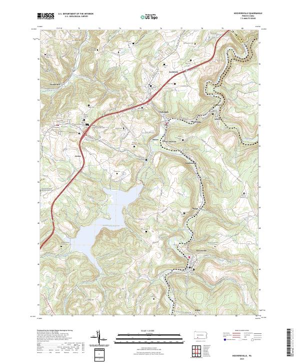 Hooversville topographic map thumbnail