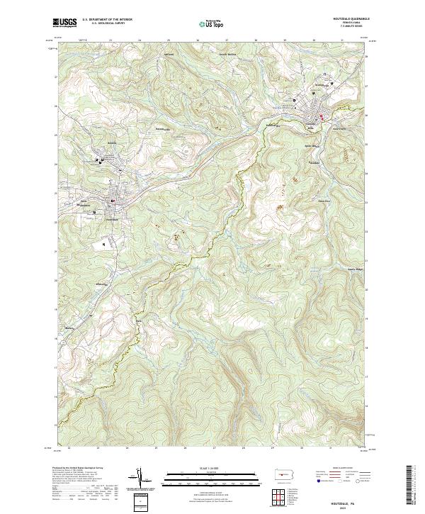 Houtzdale topographic map thumbnail