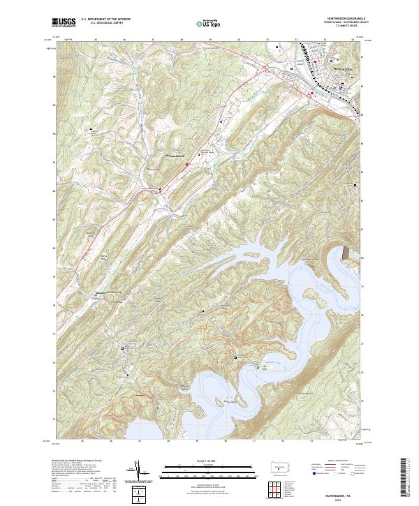 Huntingdon topographic map thumbnail
