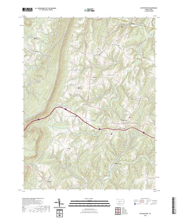 Hustontown topographic map thumbnail
