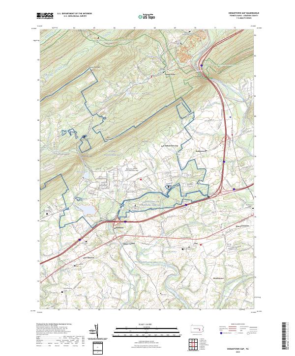 Indiantown Gap topographic map thumbnail