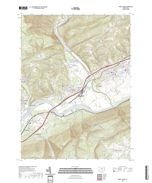 Jersey Shore topographic map thumbnail
