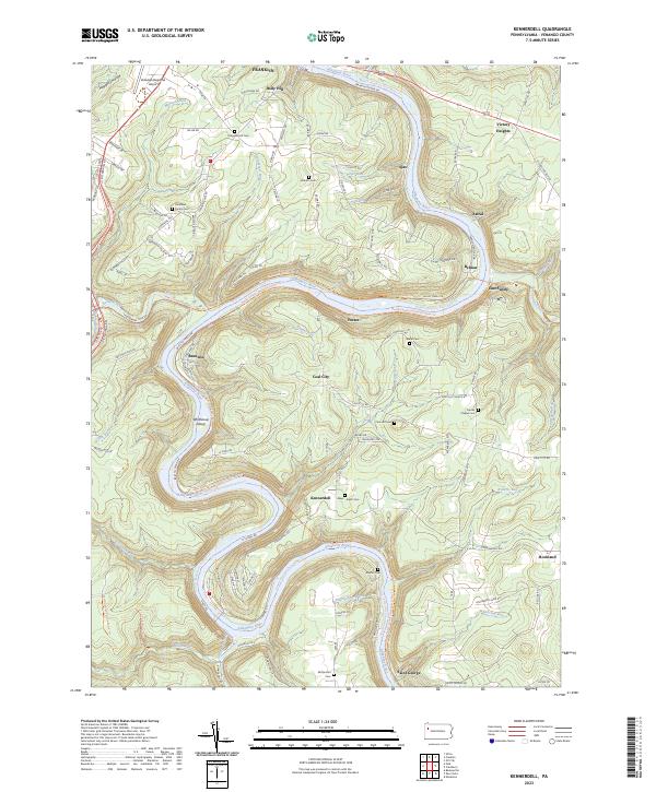 Kennerdell topographic map thumbnail