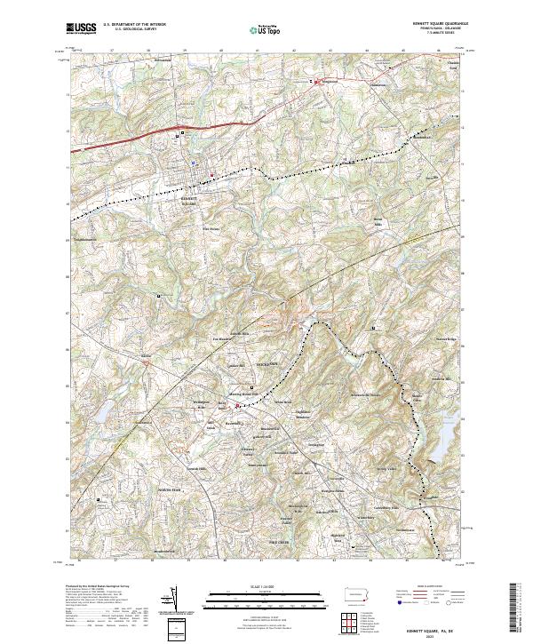 Kennett Square topographic map thumbnail