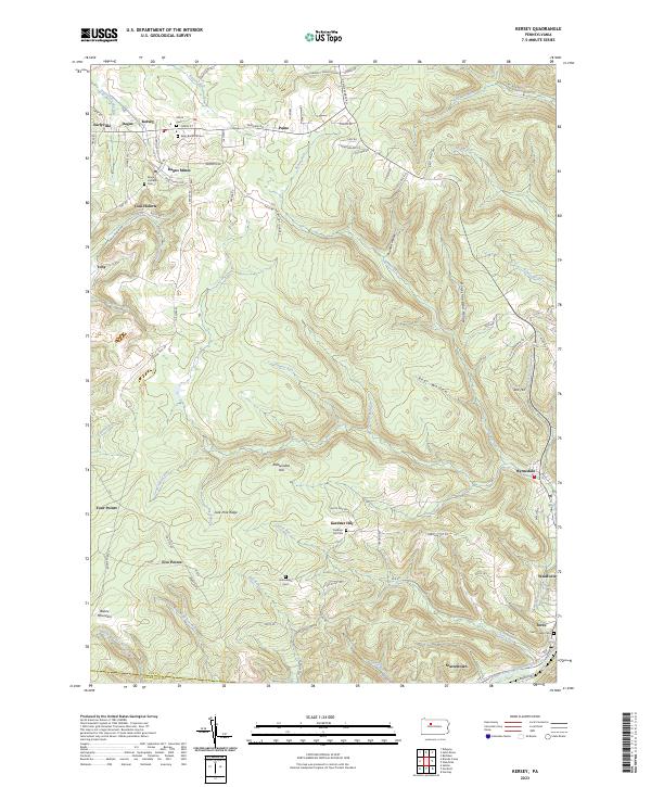 Kersey topographic map thumbnail