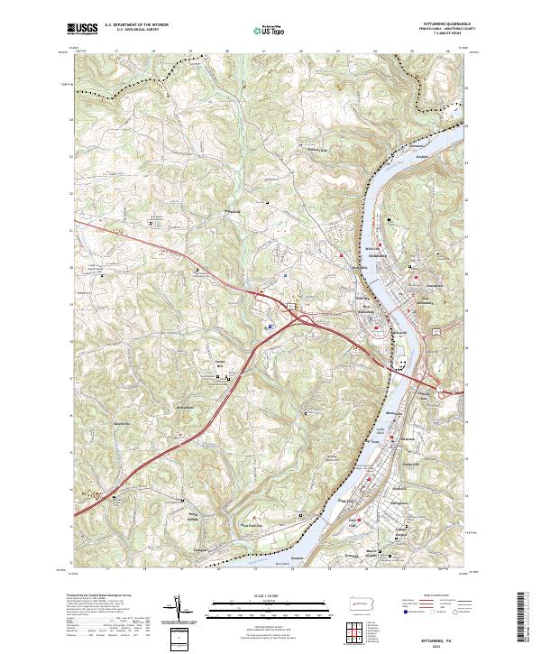 Kittanning topographic map thumbnail