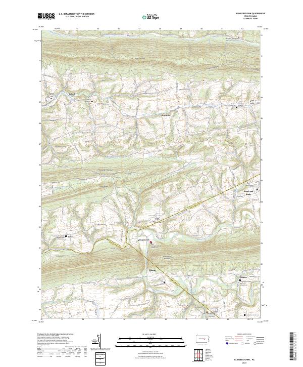 Klingerstown topographic map thumbnail