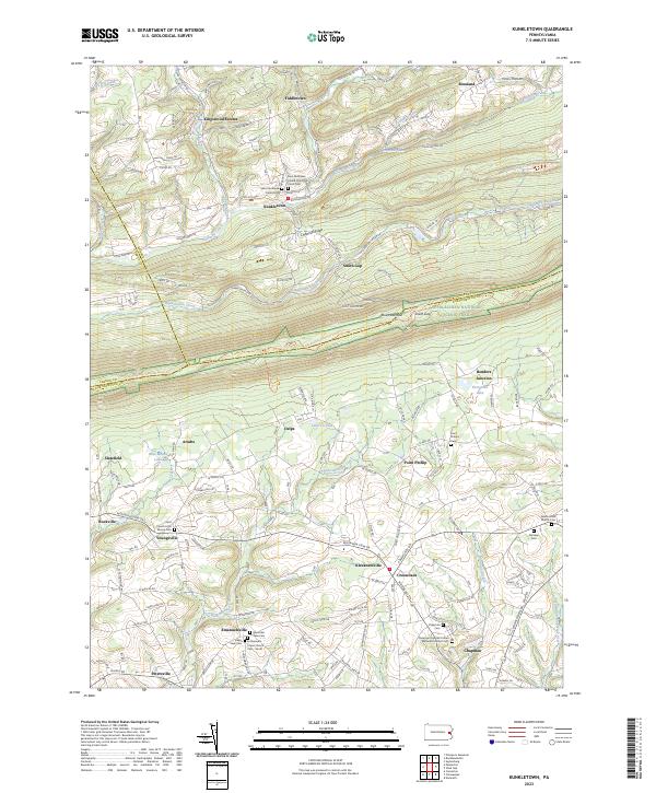 Kunkletown topographic map thumbnail