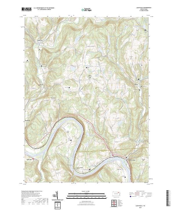 Laceyville topographic map thumbnail