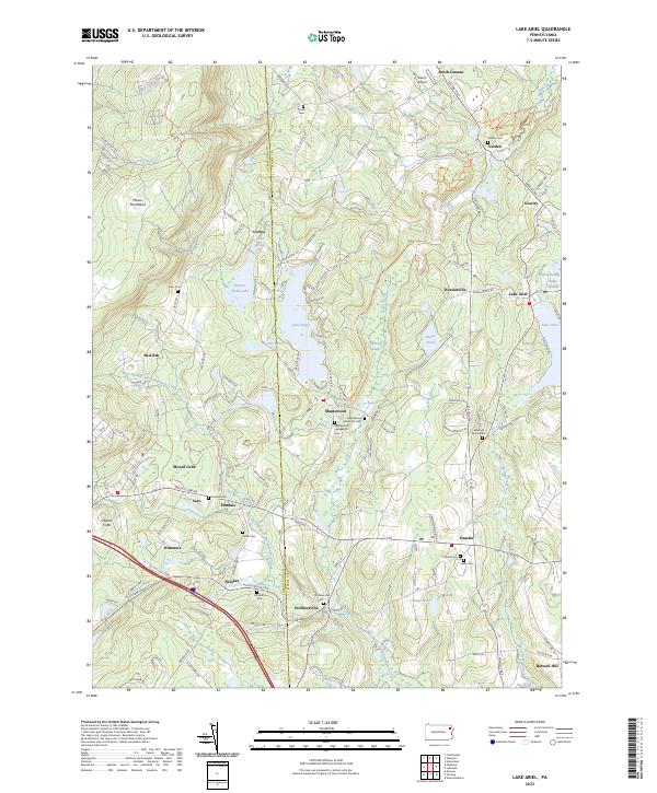 Lake Ariel topographic map thumbnail