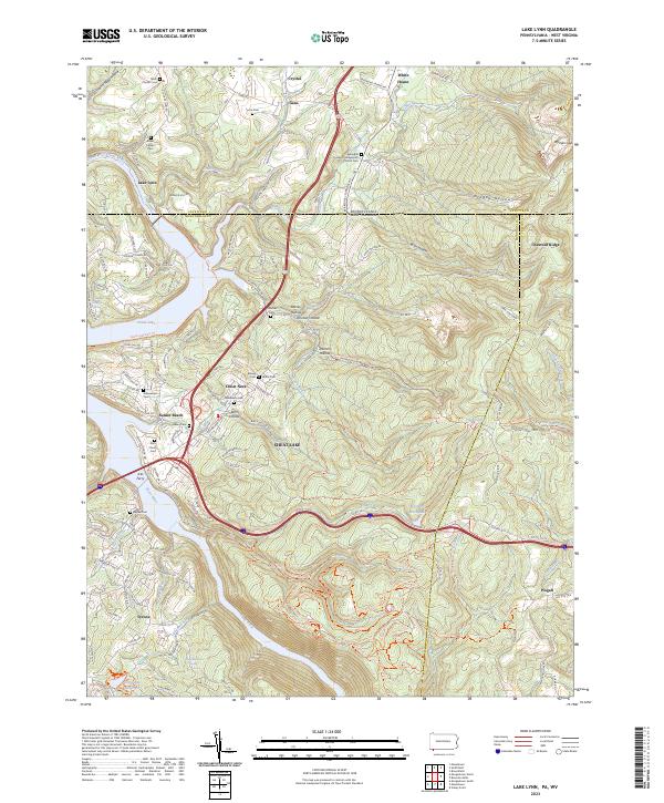 Lake Lynn topographic map thumbnail