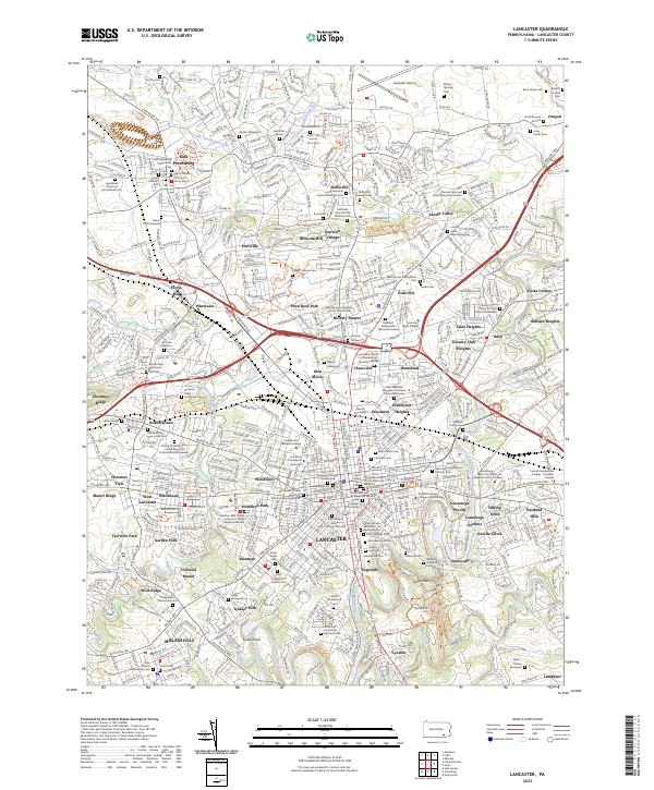 Lancaster topographic map thumbnail