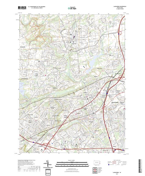 Langhorne topographic map thumbnail