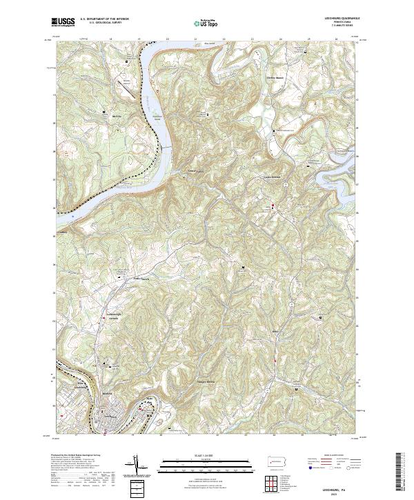 Leechburg topographic map thumbnail