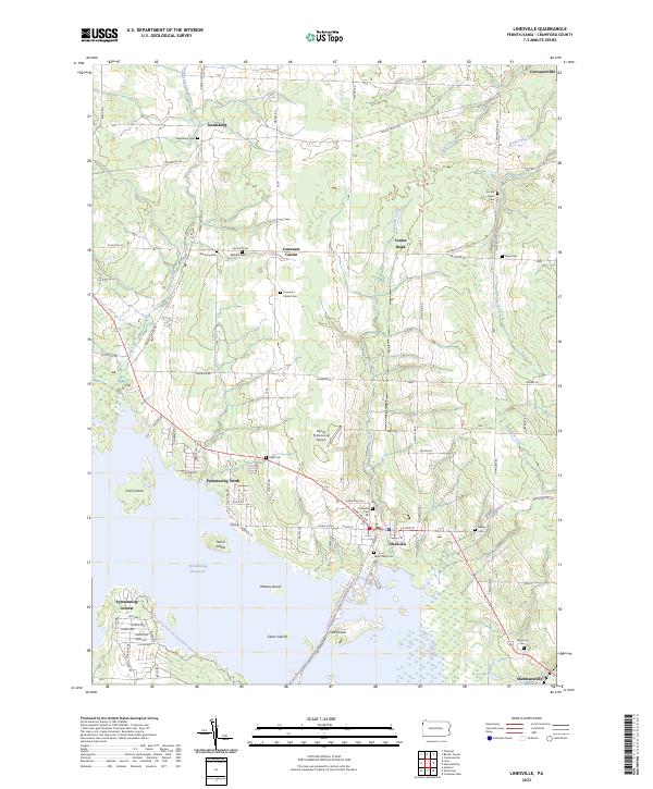 Linesville topographic map thumbnail