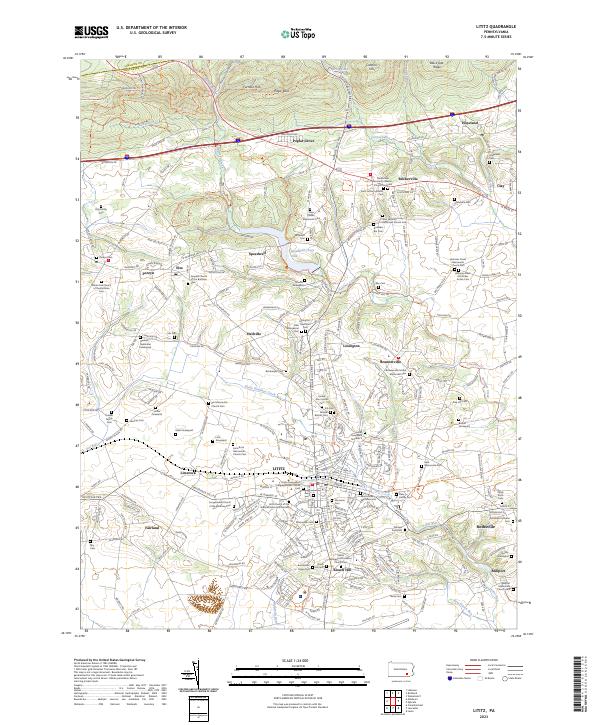 Lititz topographic map thumbnail