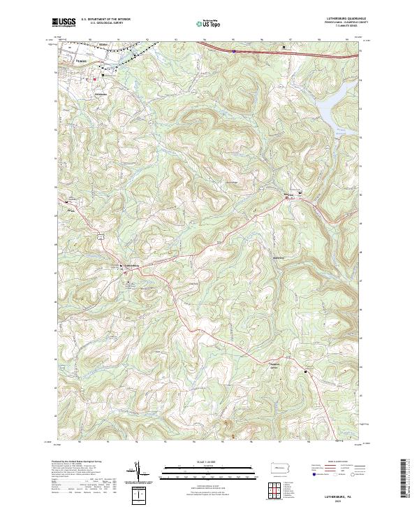 Luthersburg topographic map thumbnail