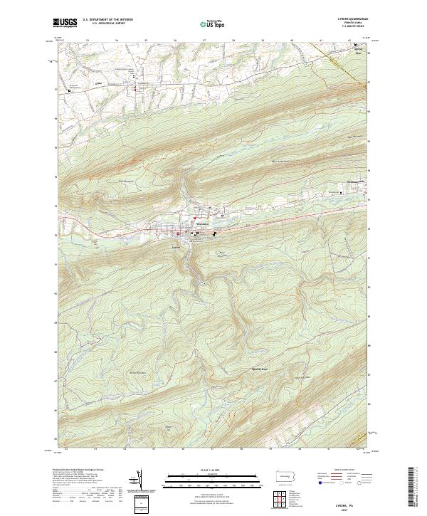 Lykens topographic map thumbnail
