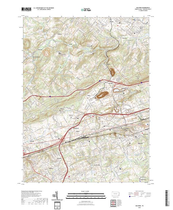 Malvern topographic map thumbnail