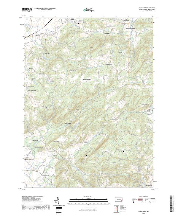 Manatawny topographic map thumbnail