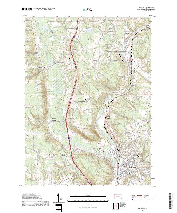 Meadville topographic map thumbnail