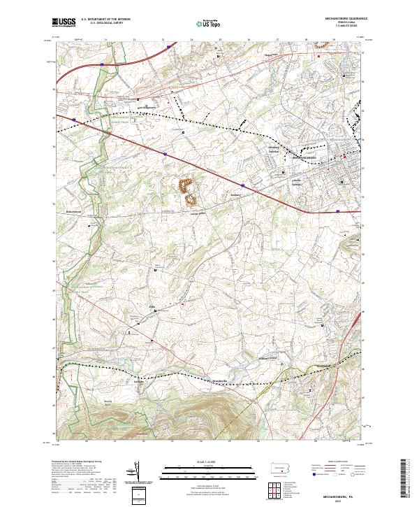 Mechanicsburg topographic map thumbnail