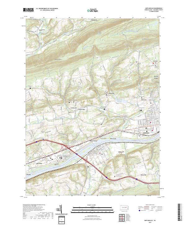 Mifflinville topographic map thumbnail
