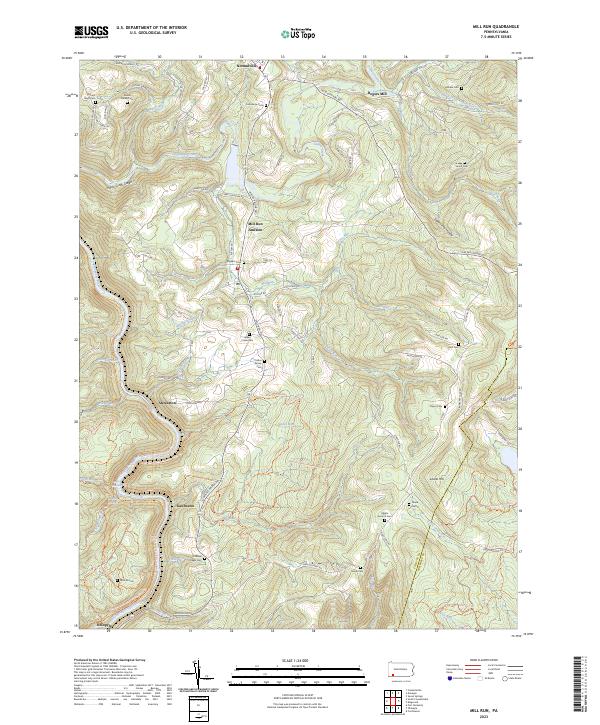 Mill Run topographic map thumbnail