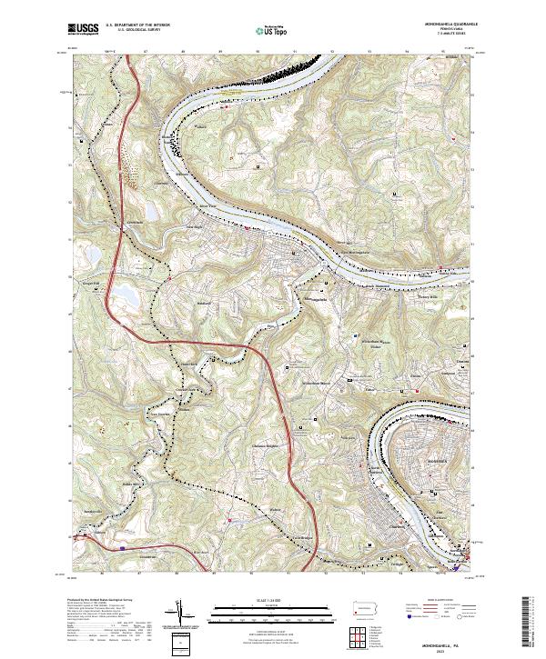 Monongahela topographic map thumbnail
