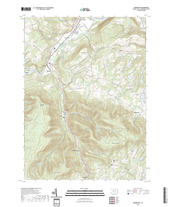 Monroeton topographic map thumbnail