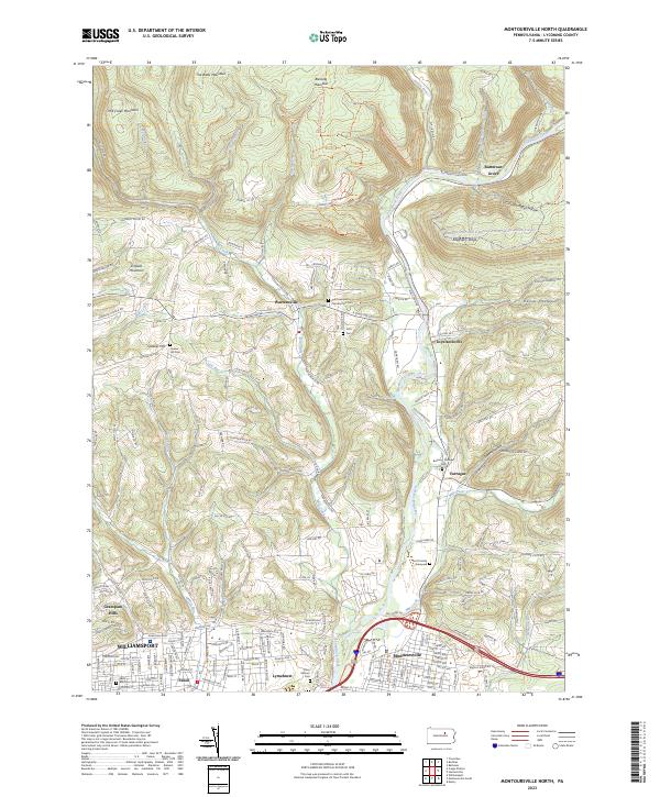 Montoursville North topographic map thumbnail
