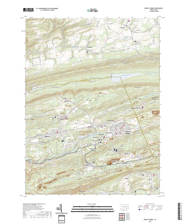 Mount Carmel topographic map thumbnail