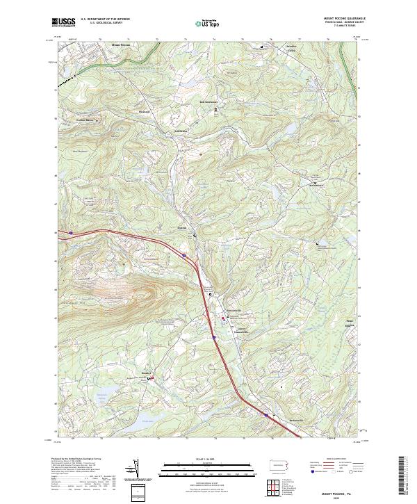 Mount Pocono topographic map thumbnail