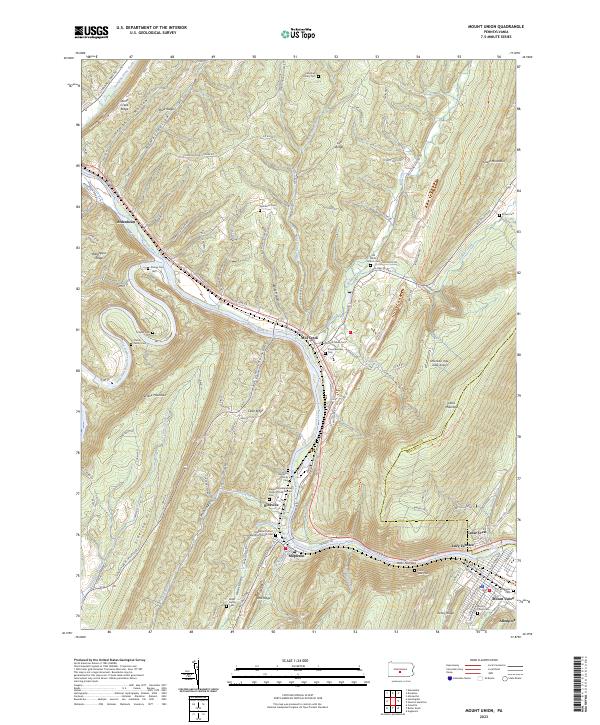 Mount Union topographic map thumbnail