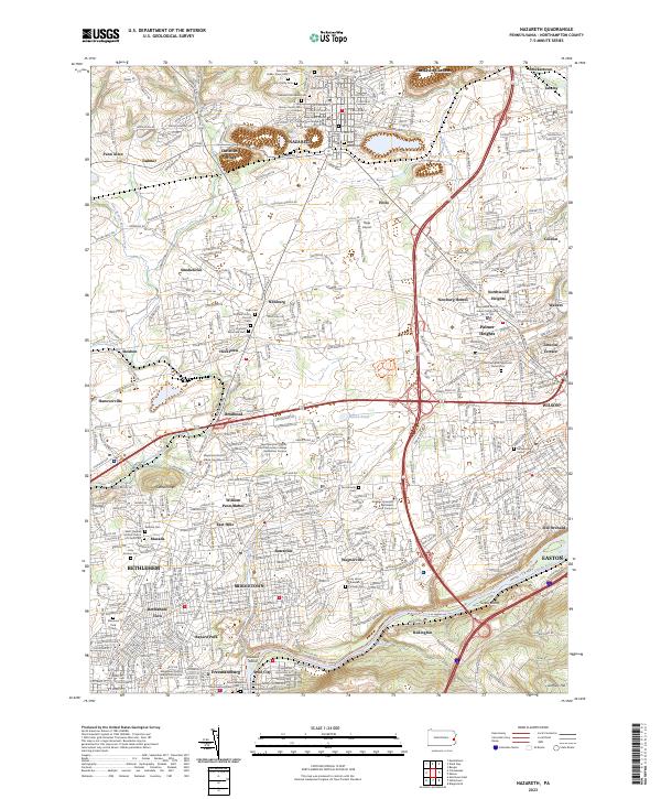 Nazareth topographic map thumbnail