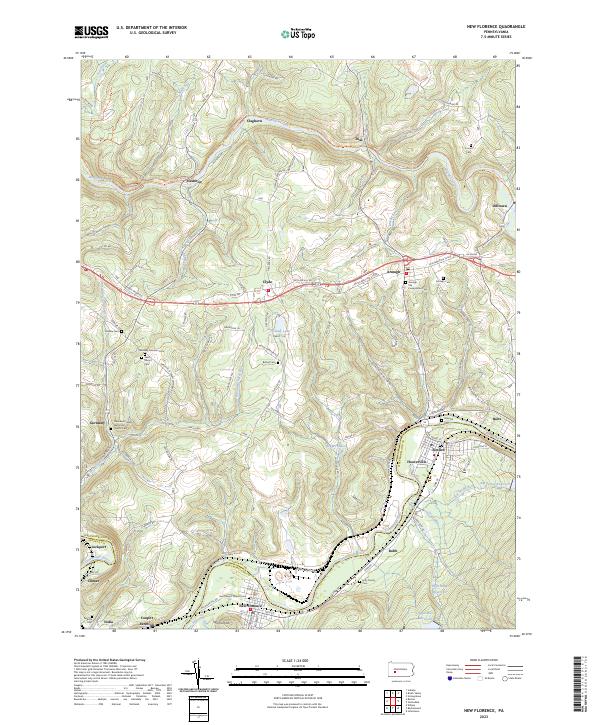 New Florence topographic map thumbnail