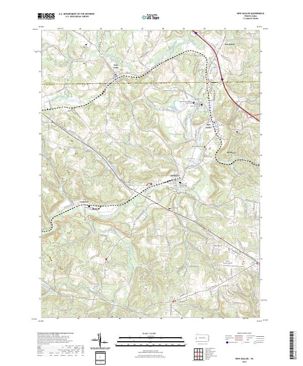 New Galilee topographic map thumbnail