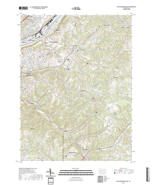 New Kensington East topographic map thumbnail