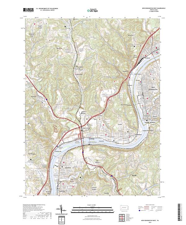 New Kensington West topographic map thumbnail