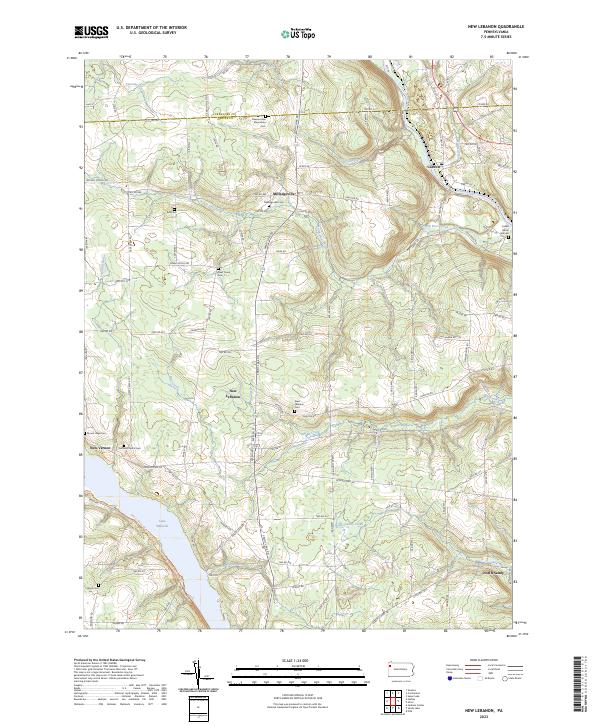 New Lebanon topographic map thumbnail