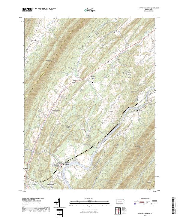 Newton Hamilton topographic map thumbnail