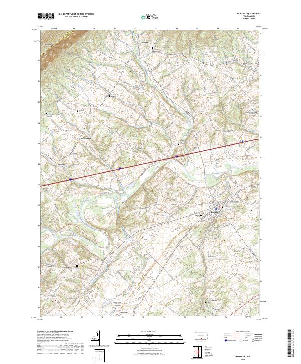 Newville topographic map thumbnail