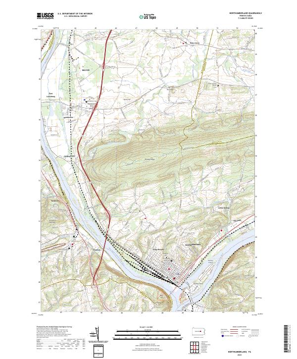 Northumberland topographic map thumbnail