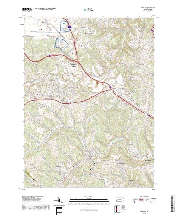 Oakdale topographic map thumbnail