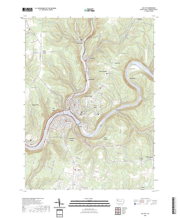 Oil City topographic map thumbnail