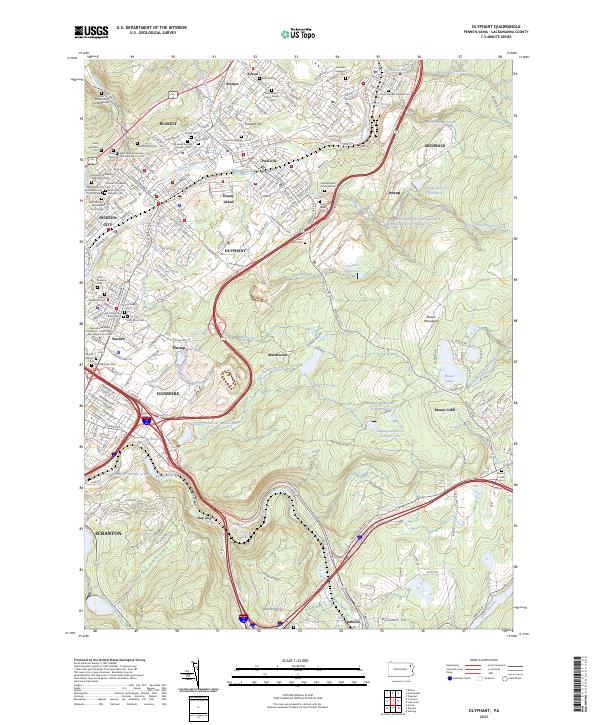 Olyphant topographic map thumbnail