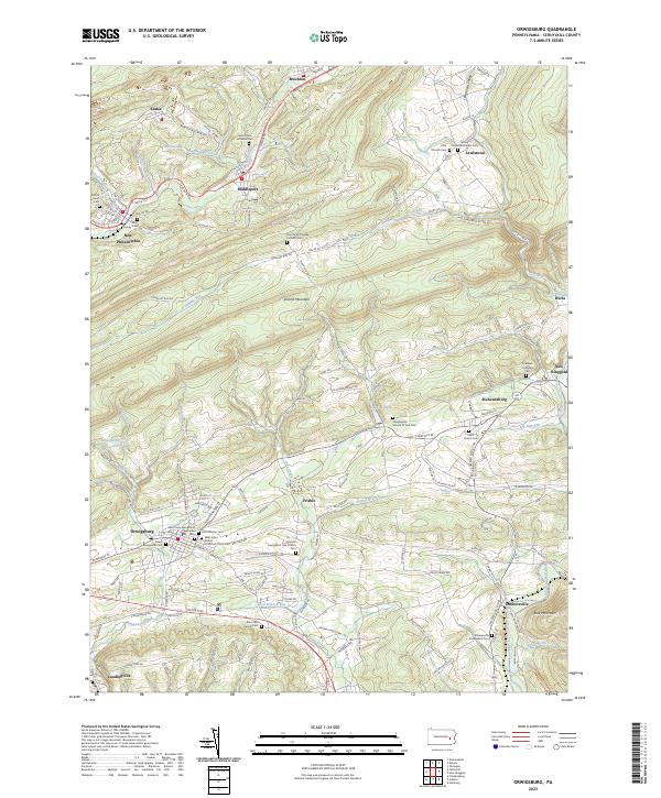 Orwigsburg topographic map thumbnail