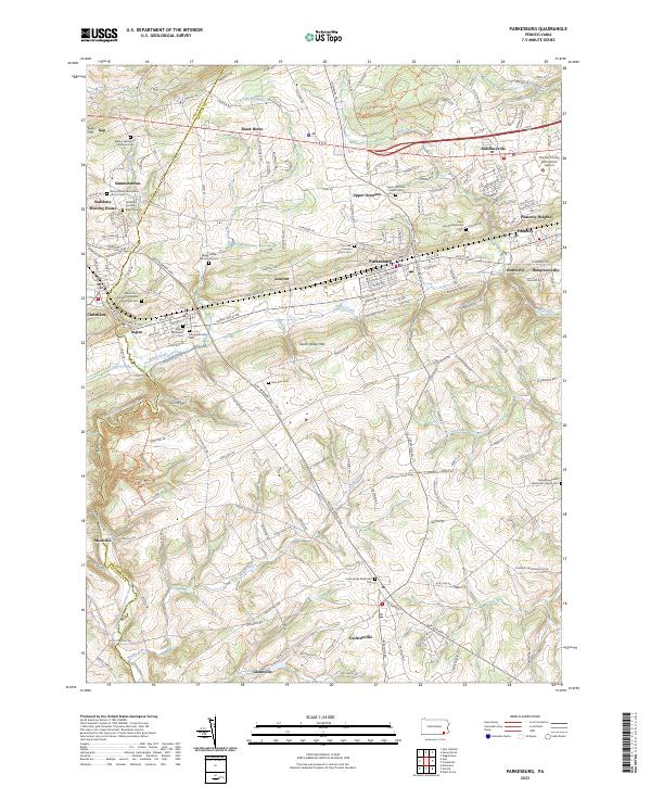 Parkesburg topographic map thumbnail