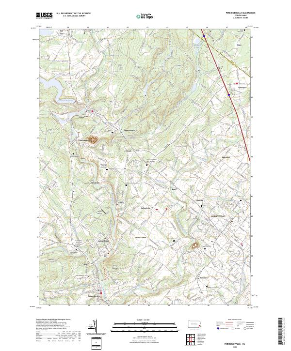 Perkiomenville topographic map thumbnail